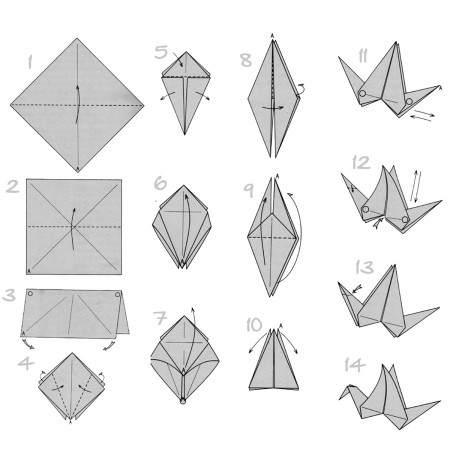 Faire une grue, origami, par http://doodlecraft.blogspot.com/