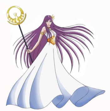 Saori (Athena) dans la série animée Saint Seiya