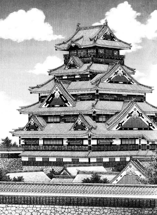 Le château d'Ôsaka par Inoue