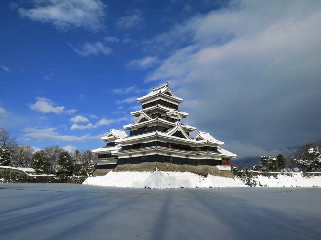 Château de Matsumoto à l'hiver