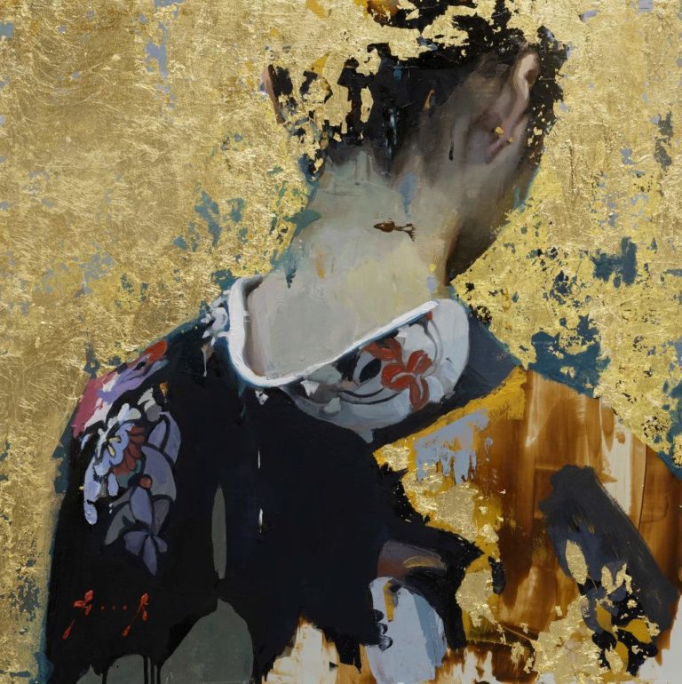 Lire la suite à propos de l’article Kimono, peinture à l’huile sur toile par Christian Hook.