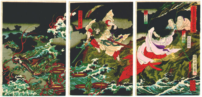 Mythologie Japonaise - Susanoo combat Orochi