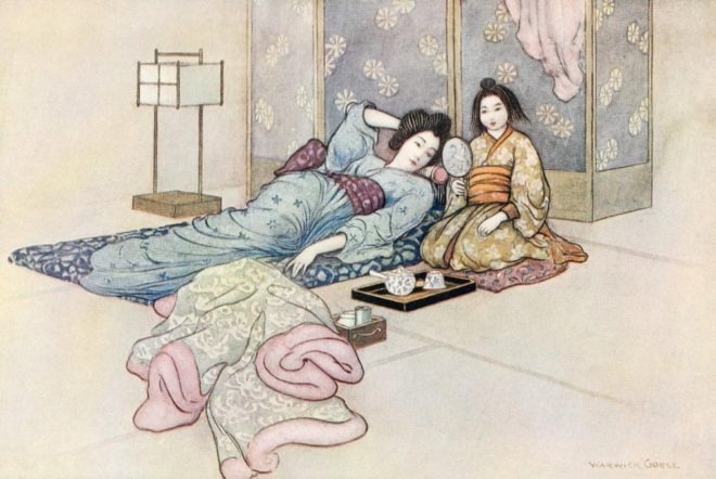le miroir de Matsuyama, illustration par Warwick Goble, 1910